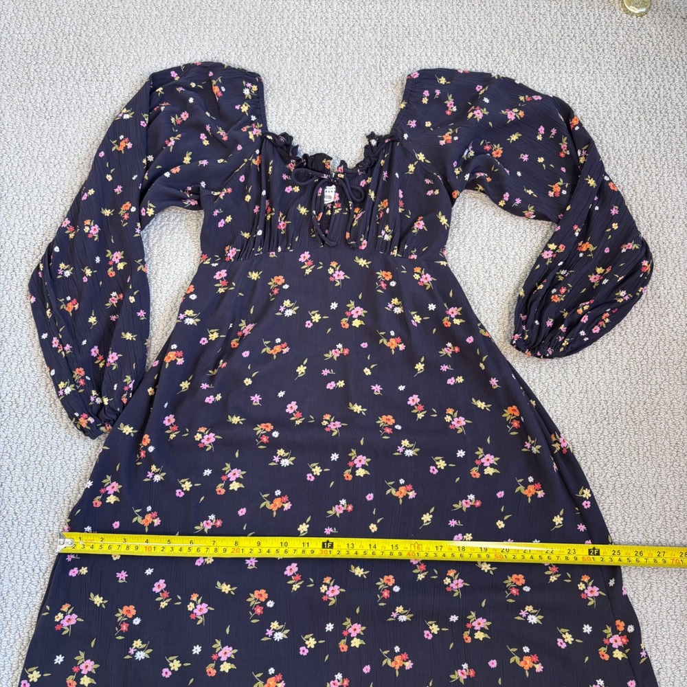 Billabong Floral Maxi Dress, Black XS, Long Sleeve Boho Prairie Cottage whimsy - Picture 12 of 16